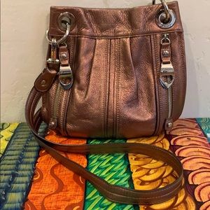 B. Makowsky Bronze metallic leather crossbody bag